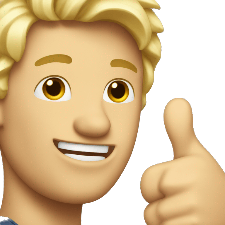 blond hair man thumbs up emoji