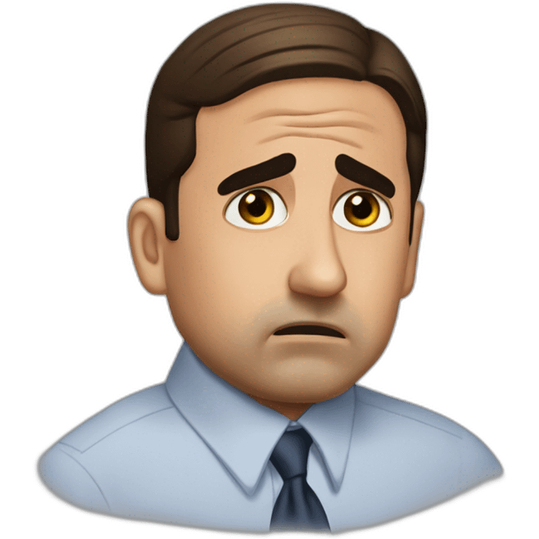 michael scott crying face - make it realistic emoji