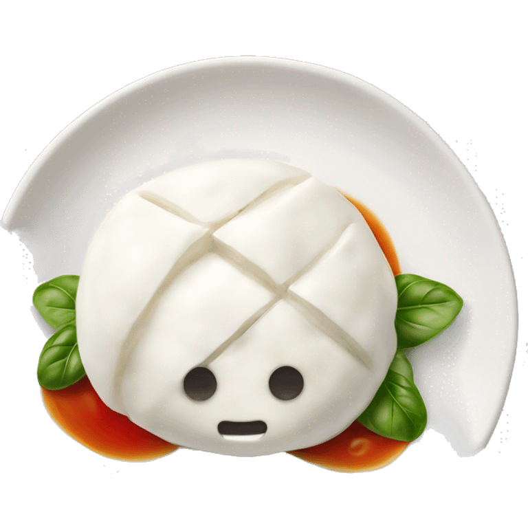 Mozzarella Buratta  on a plate  emoji