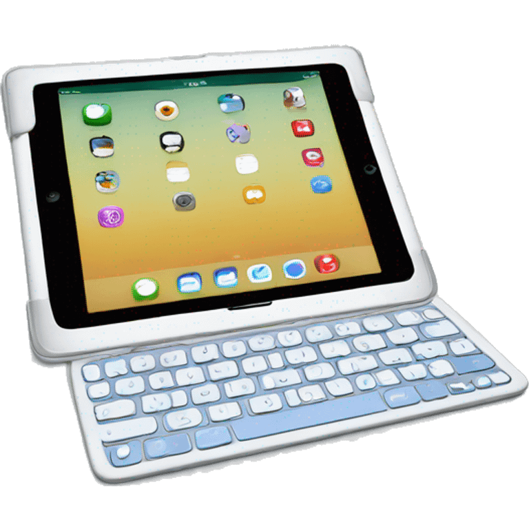 Apple iPad with keyboard emoji