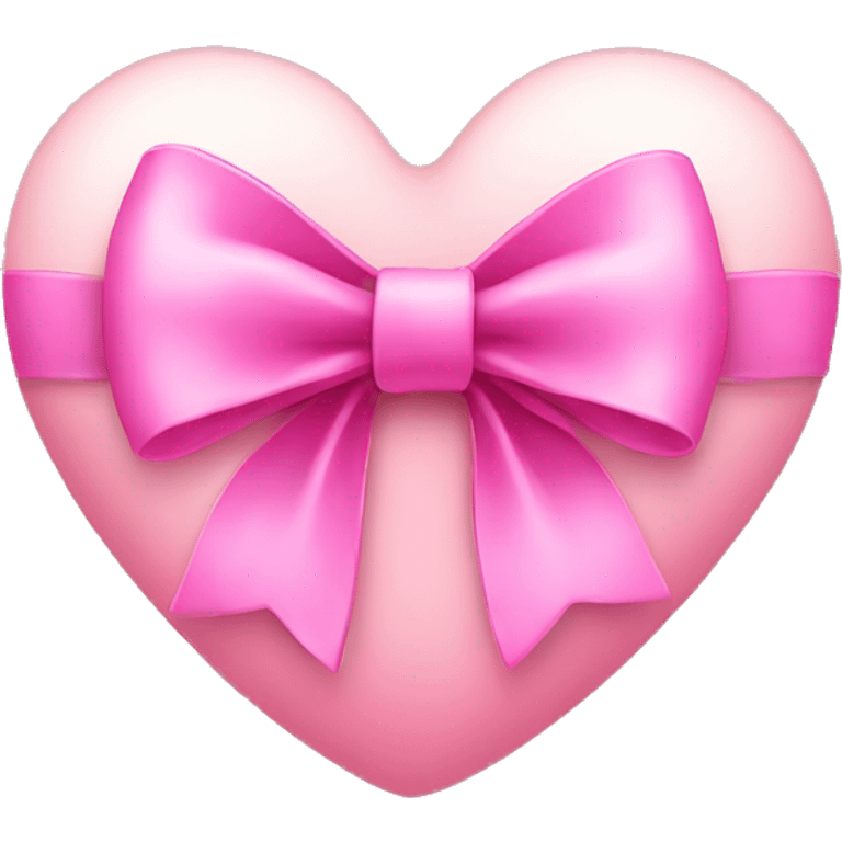 Pink heart with a pink bow on emoji