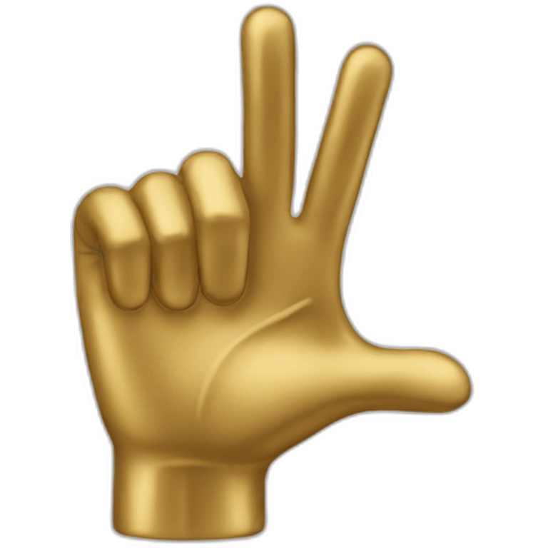 Brass pointing hand emoji