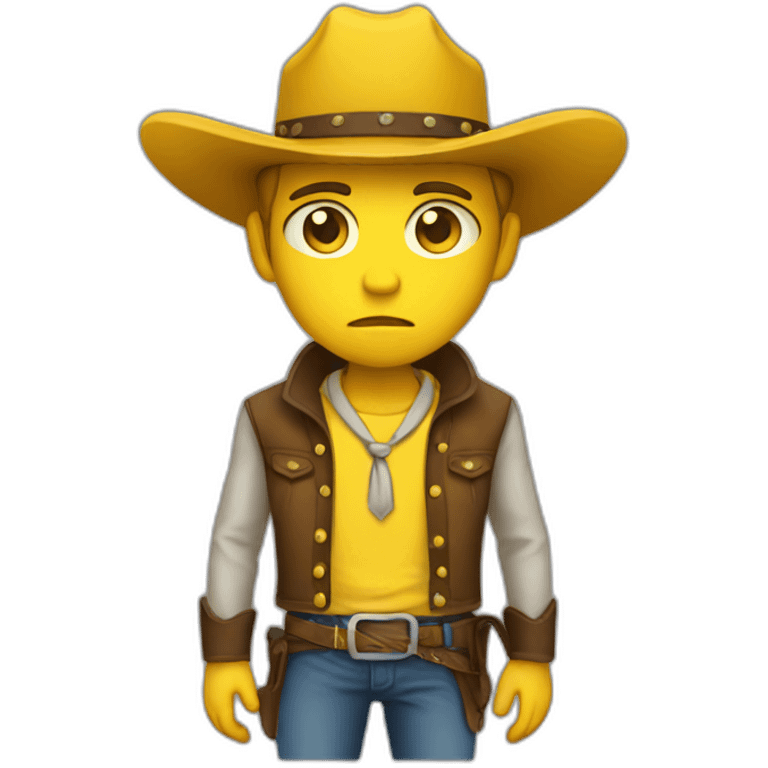 sad cowboy yellow fullbody emoji