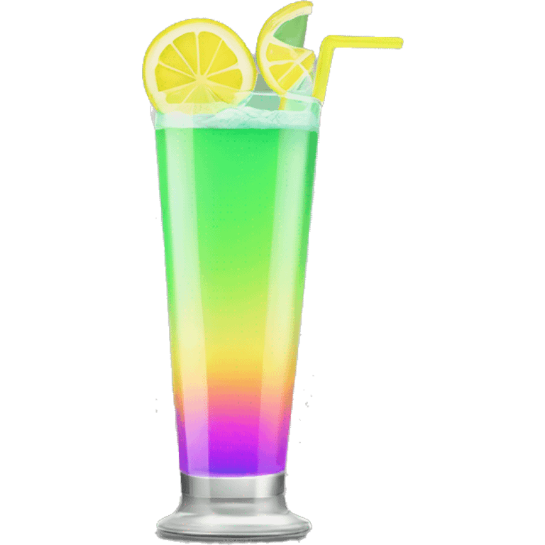 Neon drink with lemon slice emoji