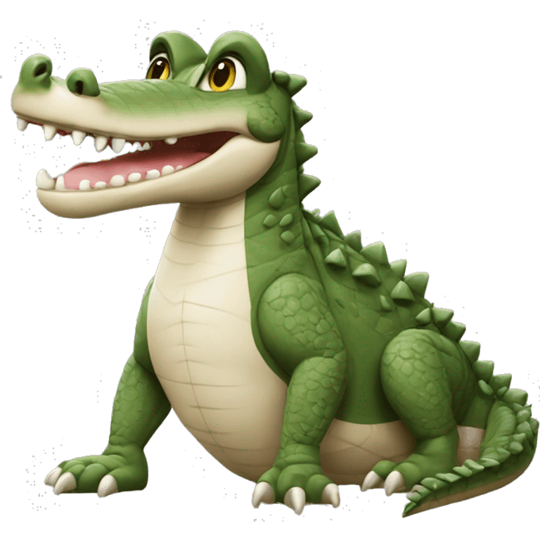 Crocodile with a dog on top ￼ emoji