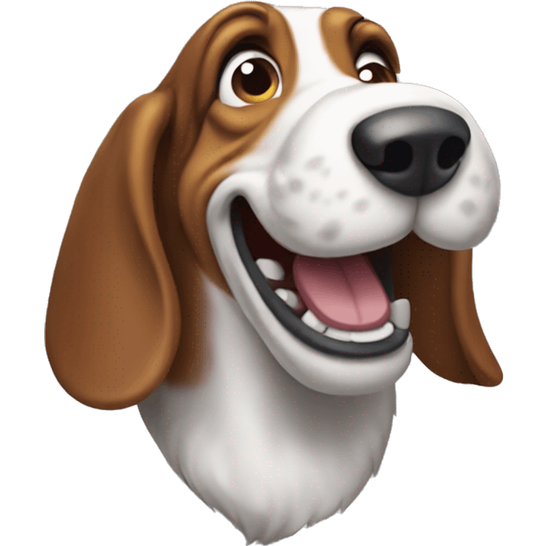 Laughing basset hound emoji