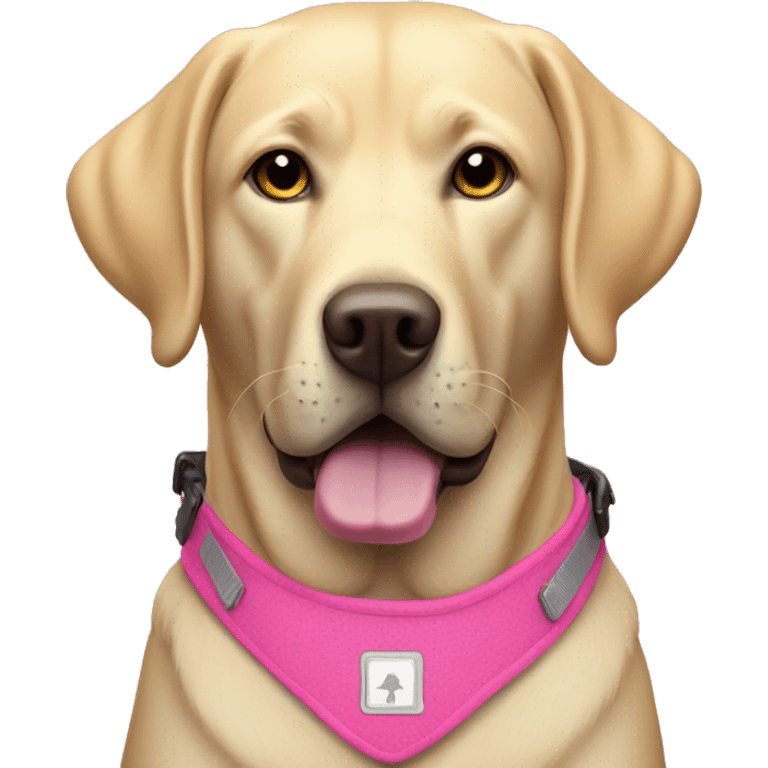 Labrador service dog with a pink vest emoji