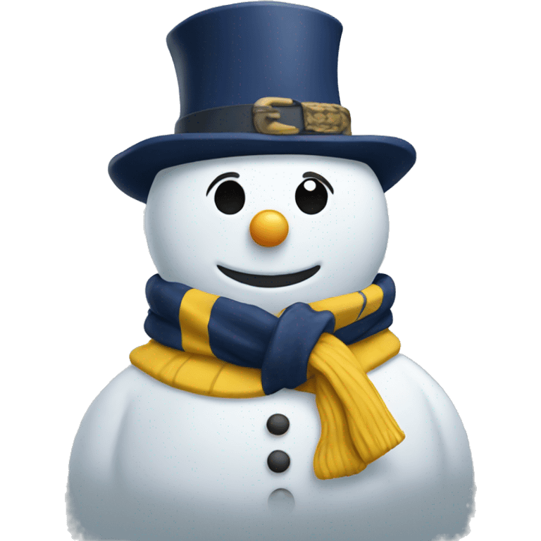 Snowman wearing wvu shirt emoji