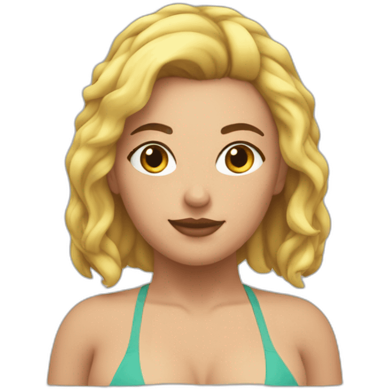 Thicc Caucasian Woman swimsuit emoji