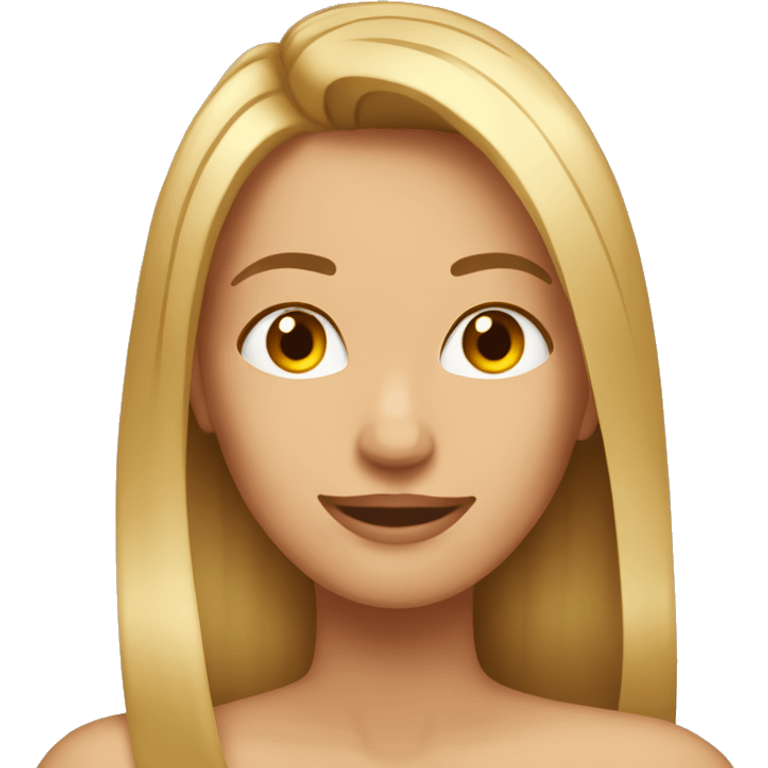 blond highlights on brown long straight haired woman tanned and beautiful emoji emoji