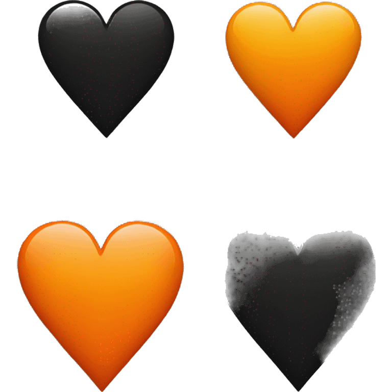 Half black and half orange heart emoji