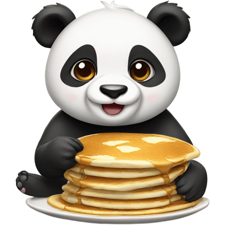 Panda eating pancakes  emoji