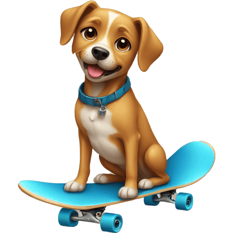 Dog with skateboard emoji