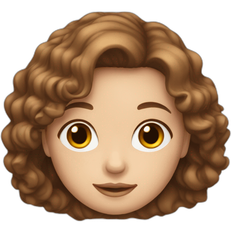 fair-skinned girl with wavy brown hair emoji