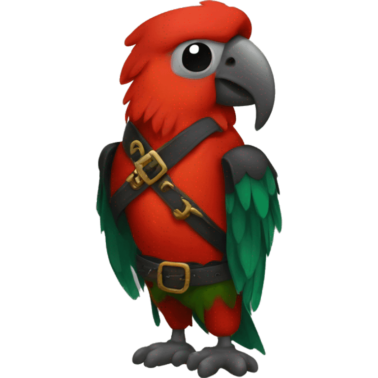 Red-parrot pirate costume  emoji