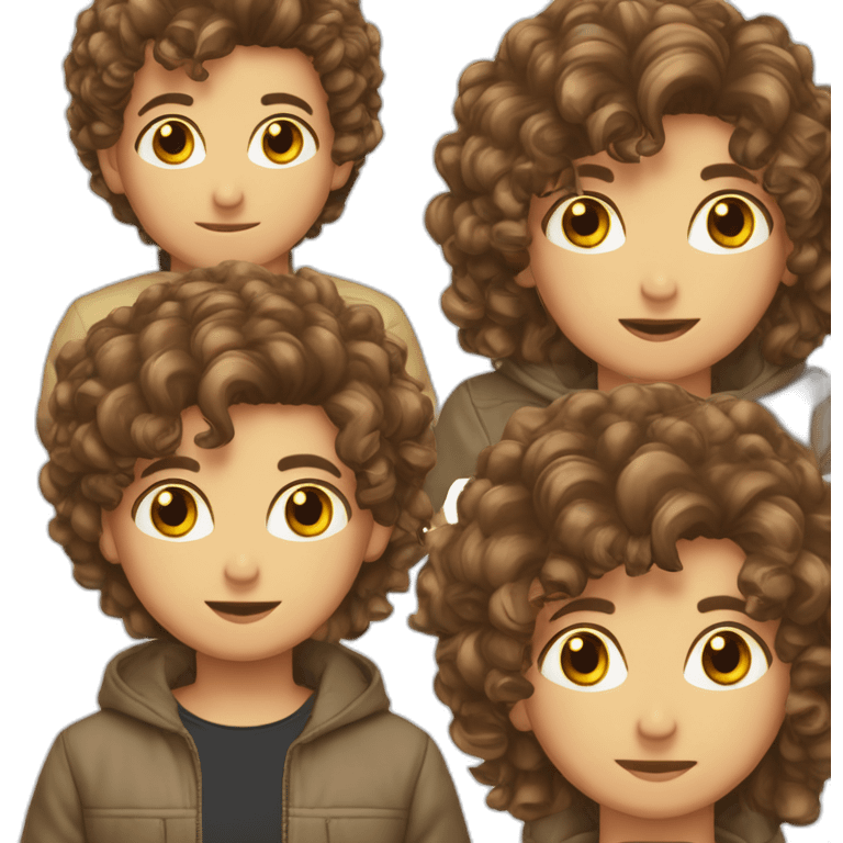 Garçon tunisien cheveux bouclés yeux marron  emoji