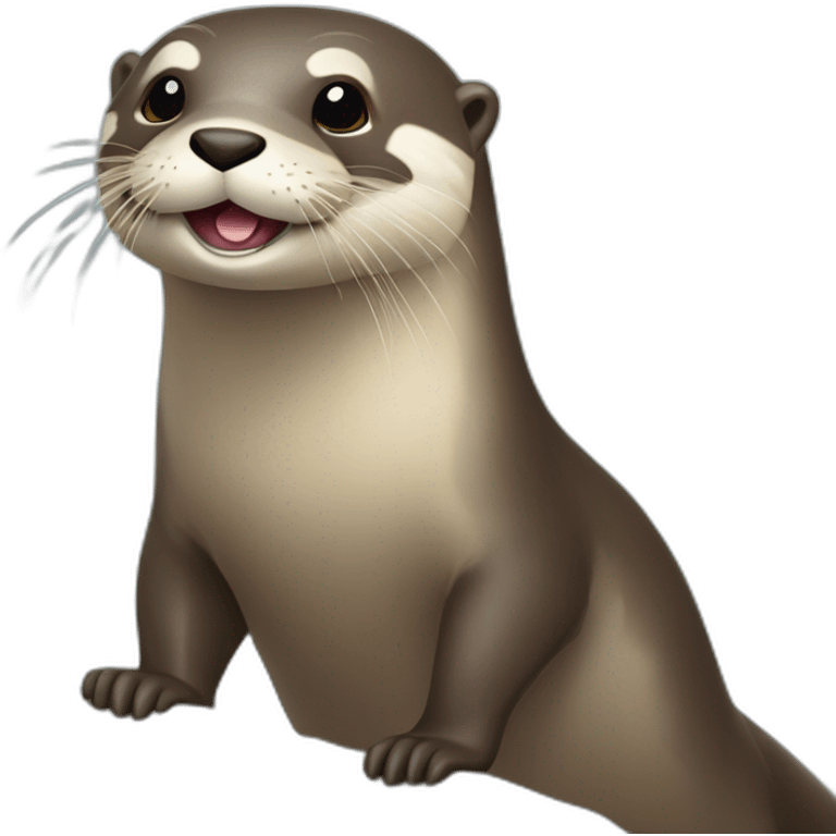 Loutre qui joue sur une emoji