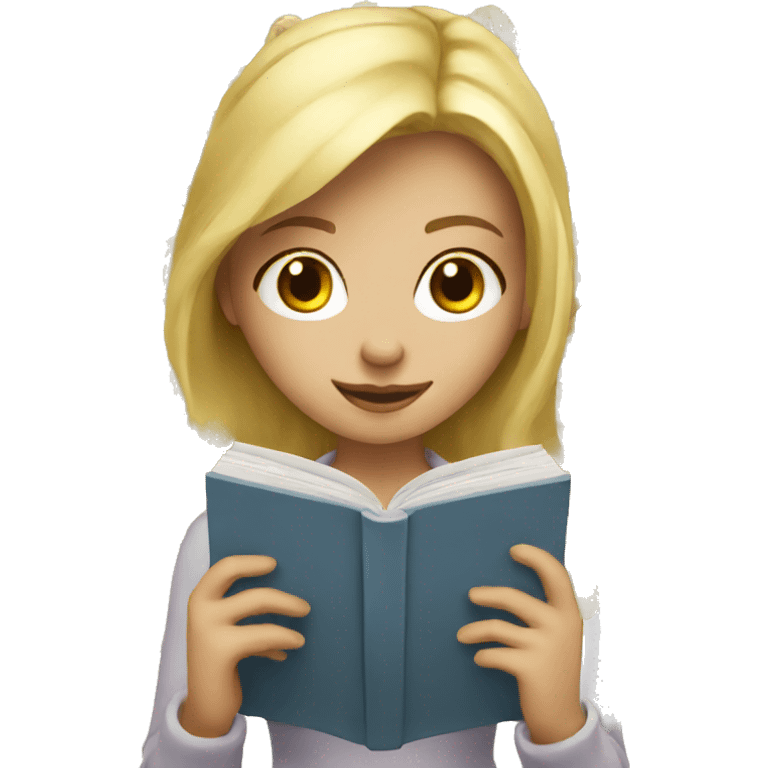 Blonde girl reading a book  emoji