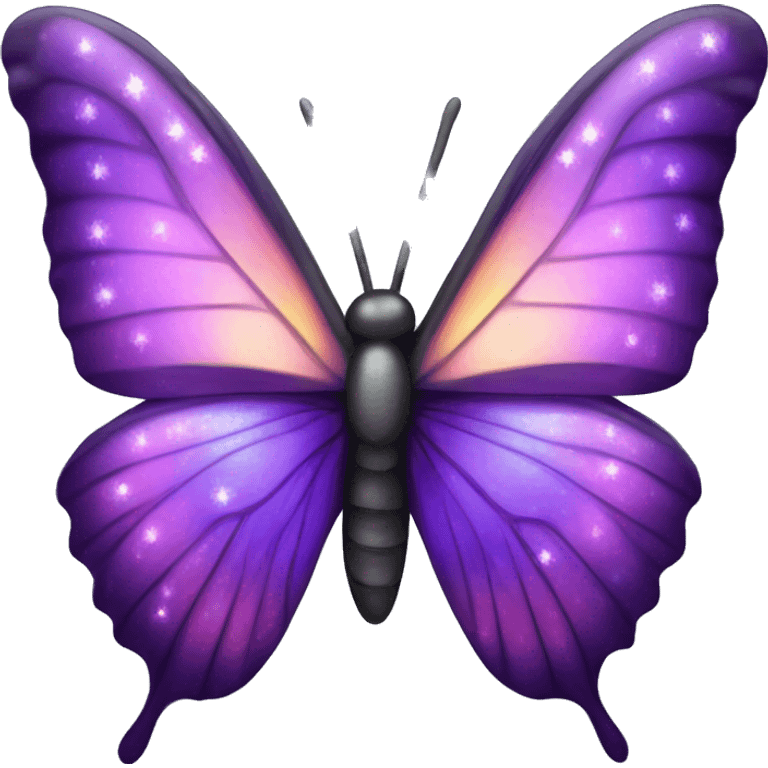 A sparkly purple winged butterfly emoji