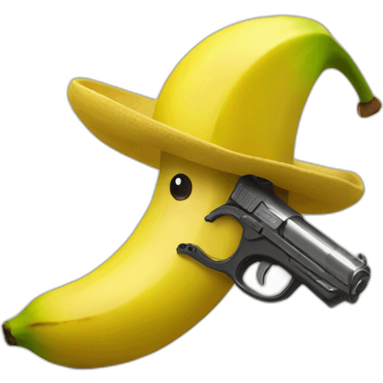 Banana with hat and gun  emoji