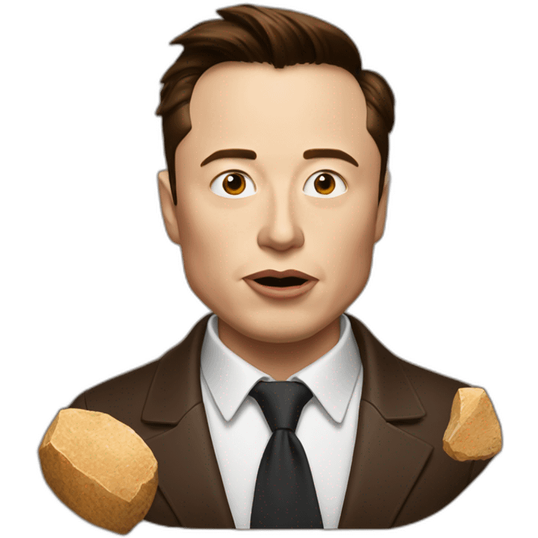 Elon musk eating brown stone emoji