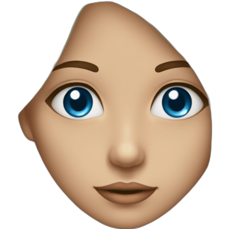 menina loira com olho azul e cabelo médio emoji