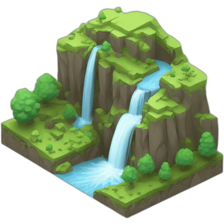 isometric-3d-waterfall-landscape emoji