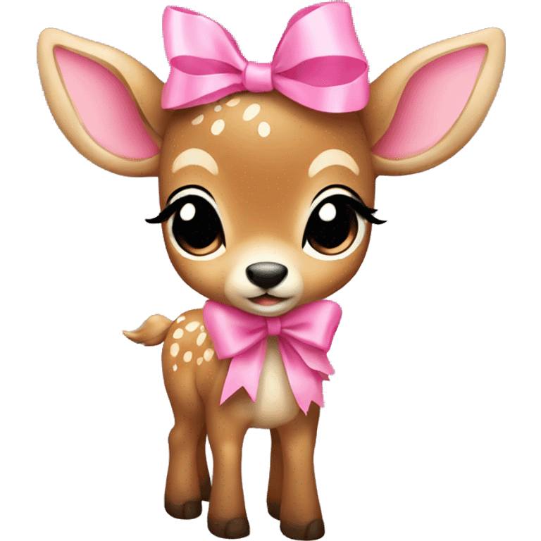 Baby deer with pink bow emoji