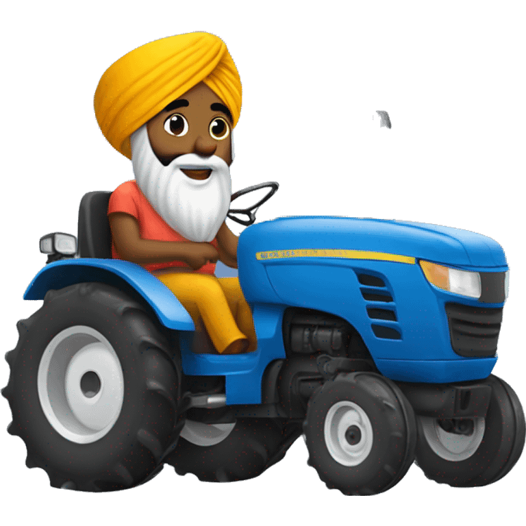 Sikh on a tractor emoji