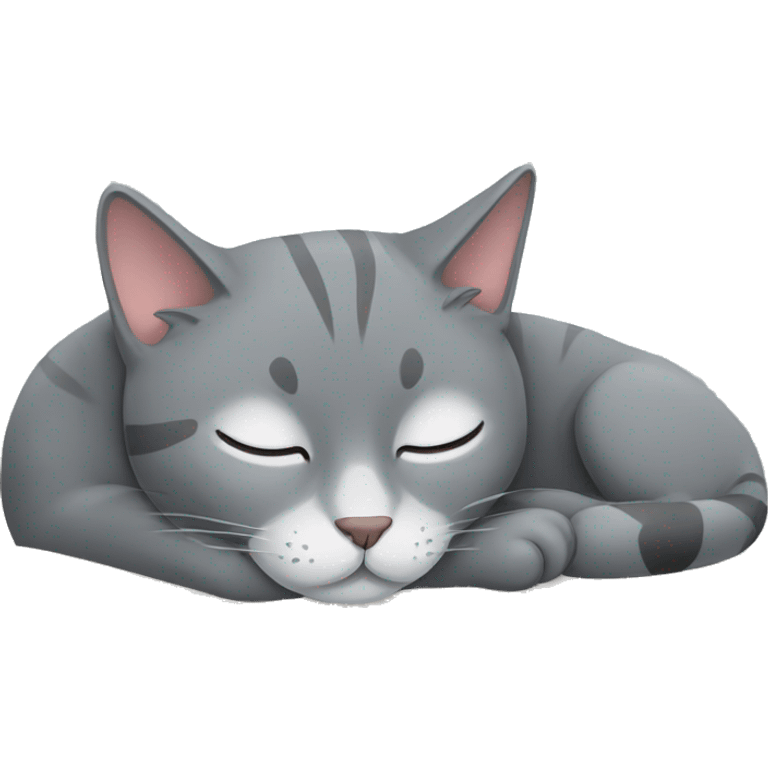 Grey cat sleeping emoji