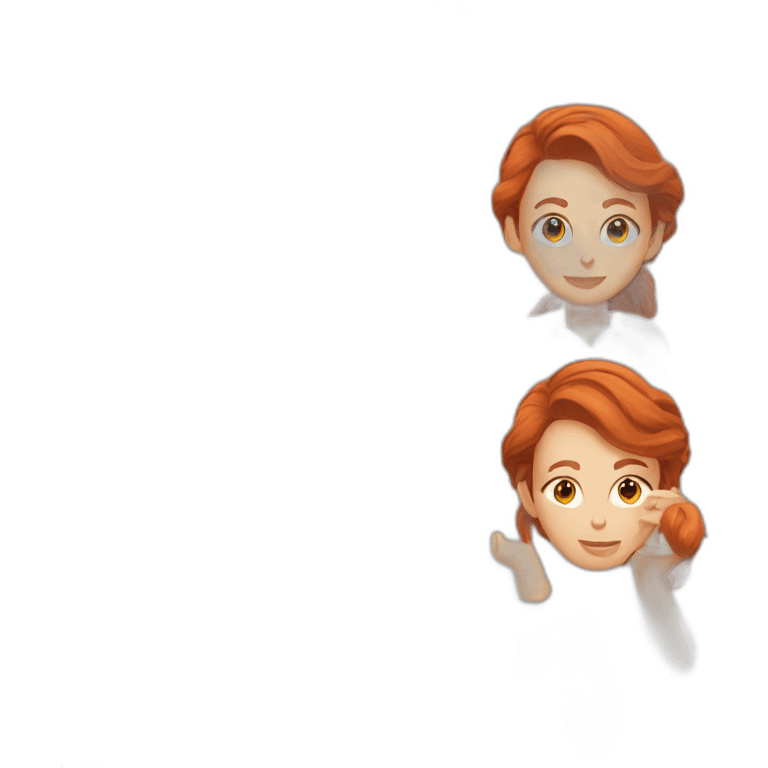 Red hair woman busy at work emoji