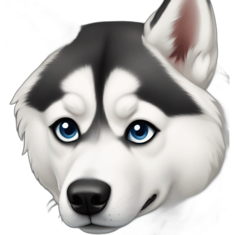 Siberian husky with different eyes emoji