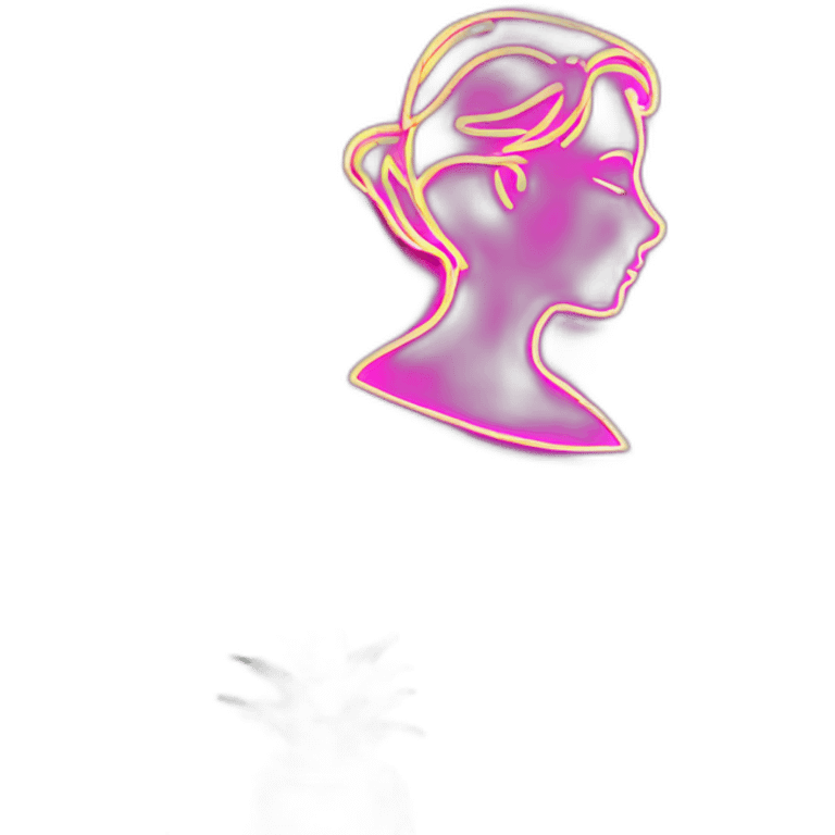 Woman silhouette neon sign emoji