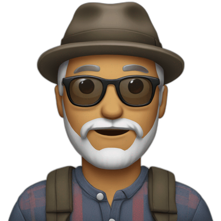 Middle aged hipster emoji