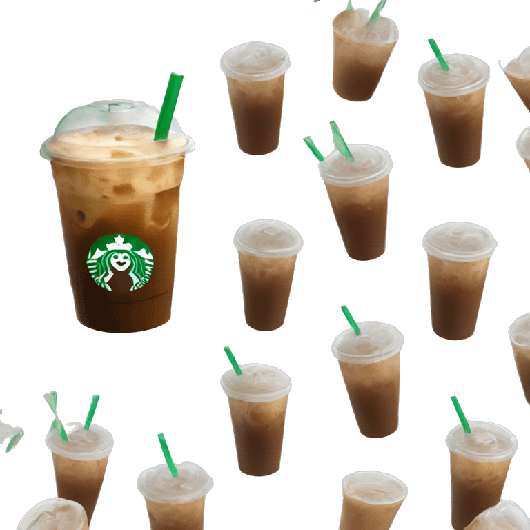 Starbuck ice coffee with ice cubes emoji