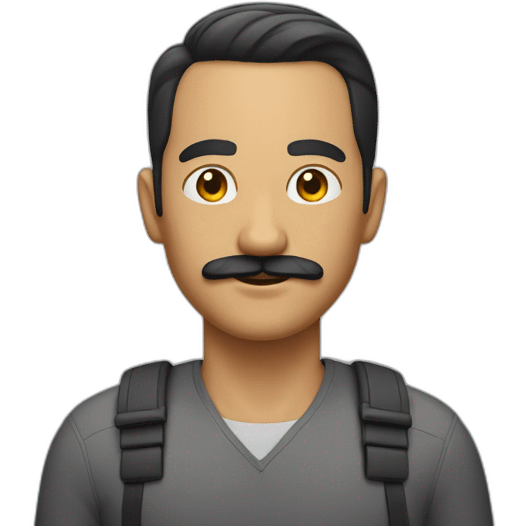 man with moustache and slicked back short hair emoji