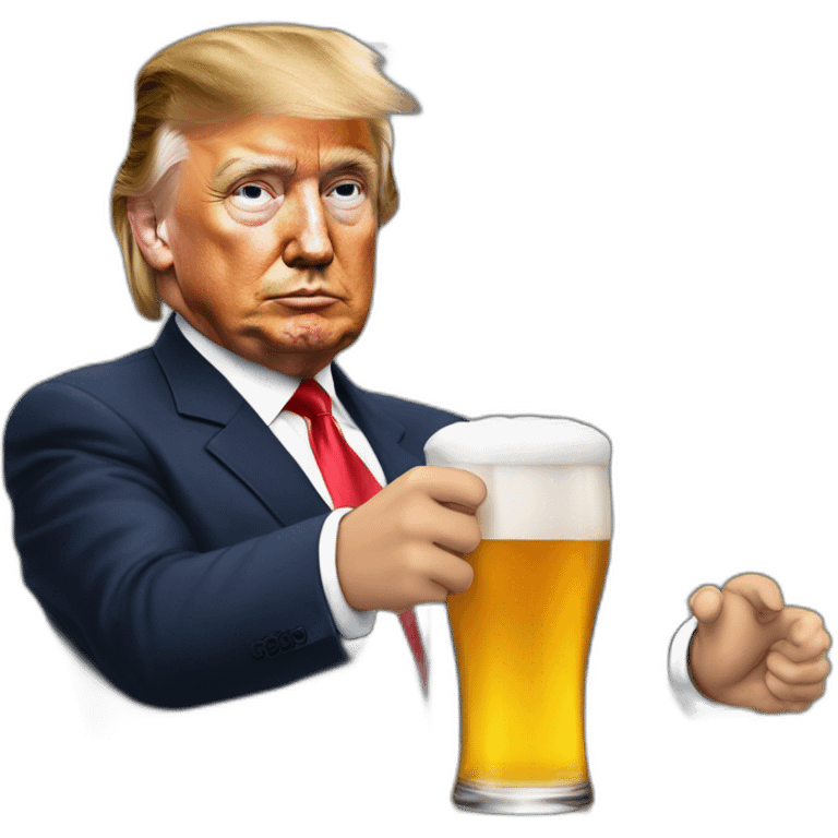 Zemmour qui boit une bière avec Donald trump emoji