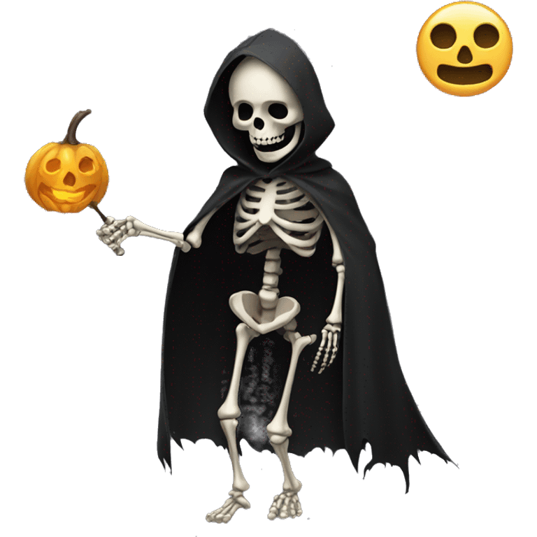 skeleton wearing a dark cloak emoji