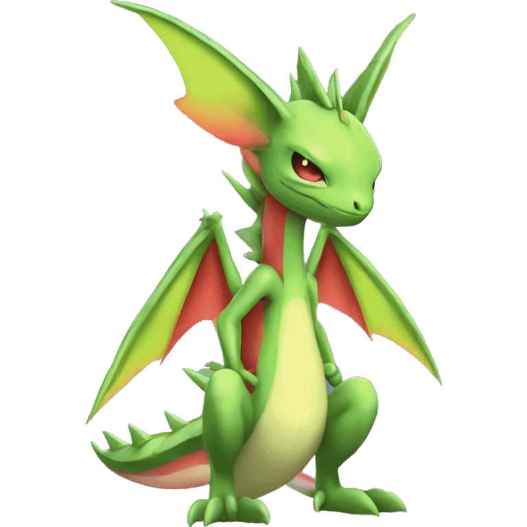 Full body sharp edgy shiny punk colorful Fairy-Flygon-Scyther-grovyle emoji