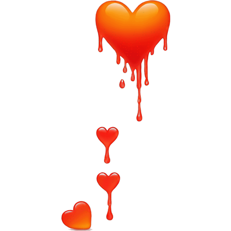 bleeding red heart glowing red-orange emoji