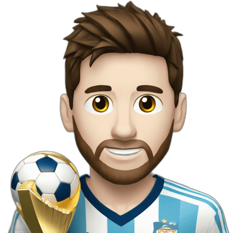 messi with the world cup emoji