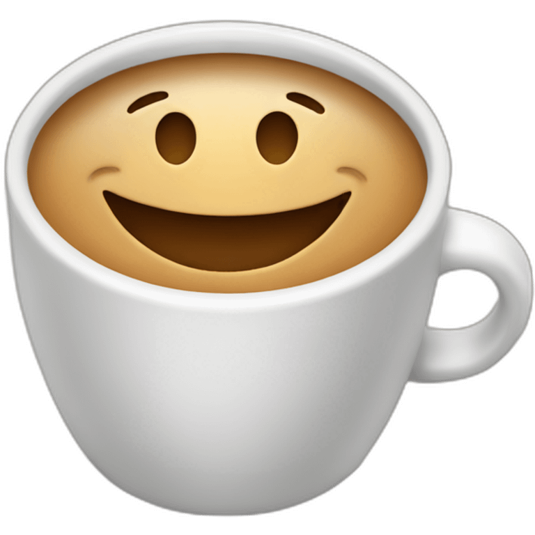 smiling coffee cup working on a laptop emoji