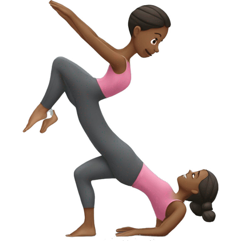 The girl is doing Pilates emoji