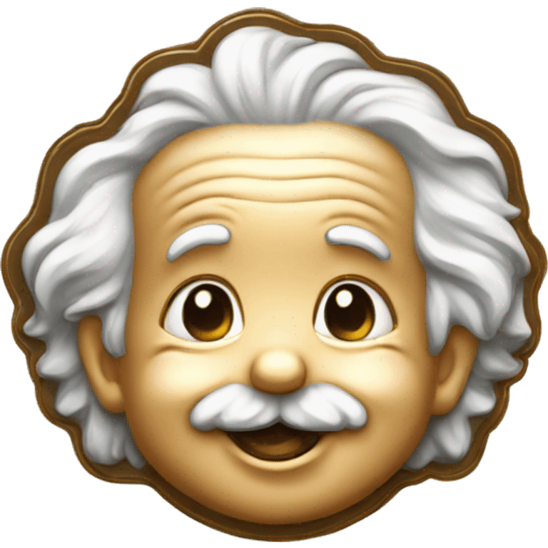 albert einstein happy baby face bronze badge emoji