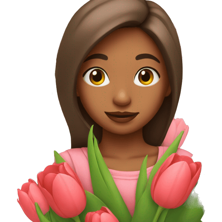 Girl with tulips emoji