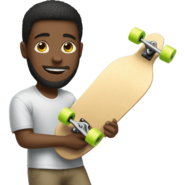 Guy holding skateboard emoji