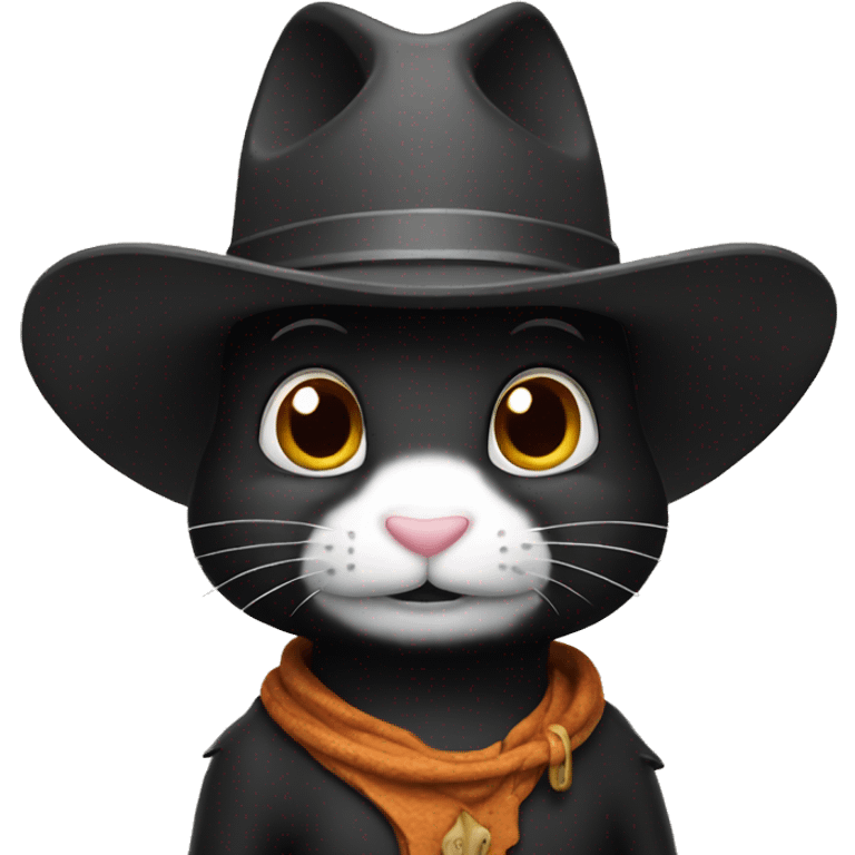 black rabbit with a cowboy hat  emoji