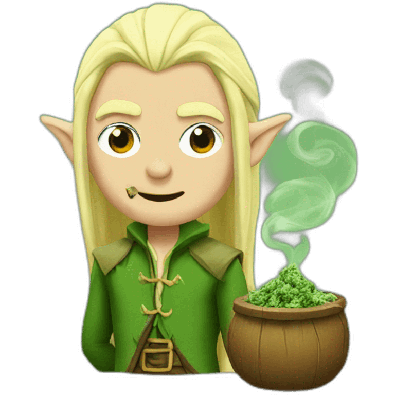 Legolas the elf smoking cannabis emoji