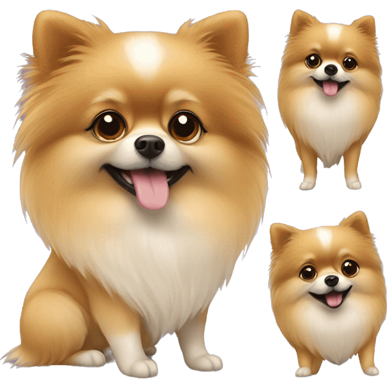 Pomeranian dog with girl emoji