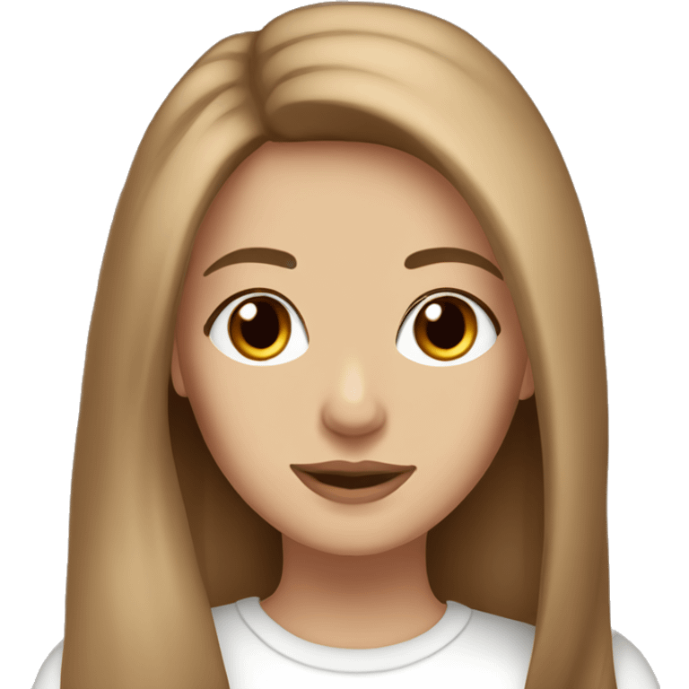 beautiful woman, straight long light brown hair, brown eyes With Maltese dog emoji